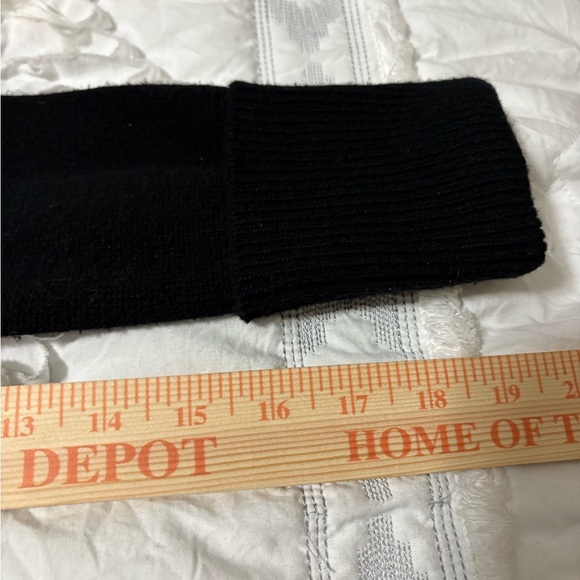 Paige black wool turtleneck with open chest detail. Long sleeve sweater. - Picture 11 of 16